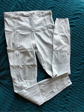 Lululemon fast and free Light blue tie dye High-Waist Leggings